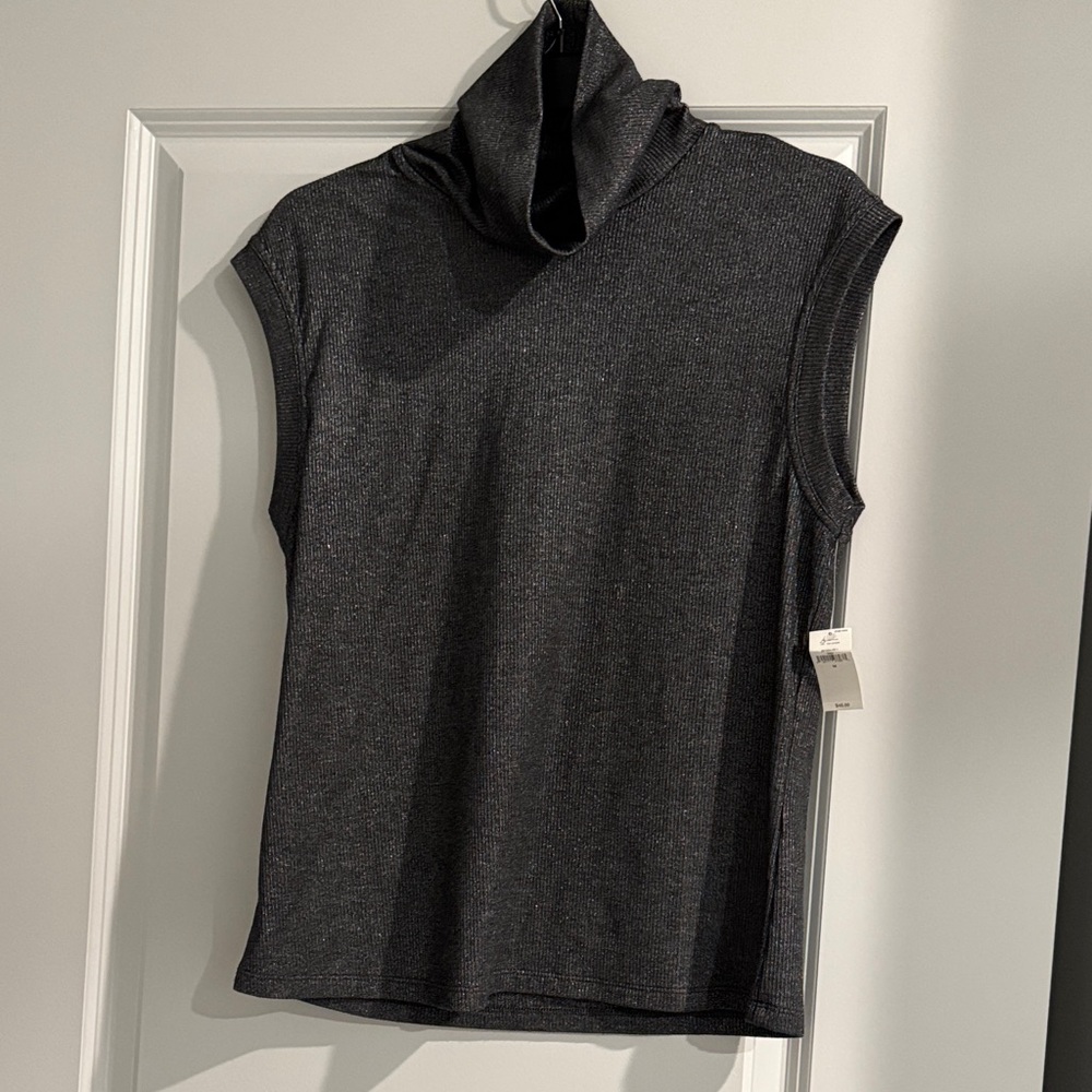 Express Charcoal Sleeveless Turtleneck Tank